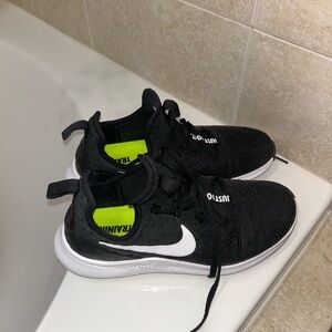 Nike Black and White Athletic Shoes with Neon Accents
